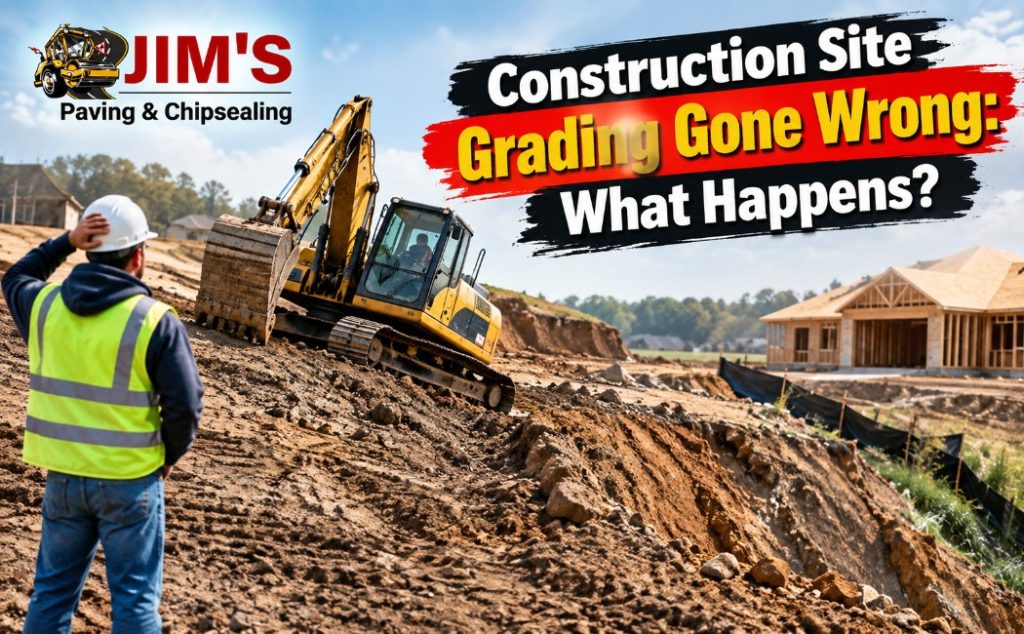 Construction grading failure causing uneven slopes and unstable ground